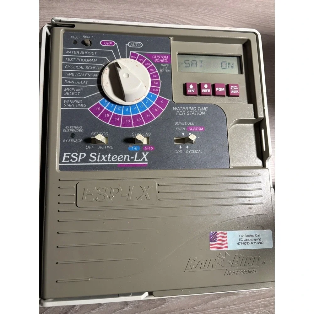 Rain Bird ESP Sixteen-LX 16 Station Sprinkler Controller Outdoor ESP-16LXI Gray